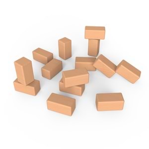 Boyanabilir Ahşap Prizma (5x5x5) (10 Adet)