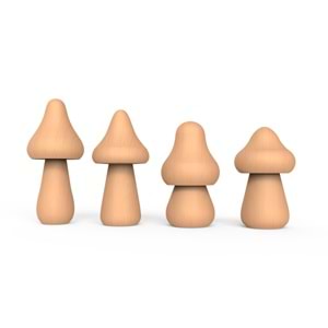 Ahşap Sivri Mantar Seti (4 Parça)